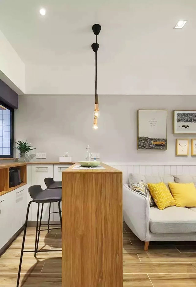 40㎡长条型公寓,只有一个窗户采光,也能设计的如此明亮!