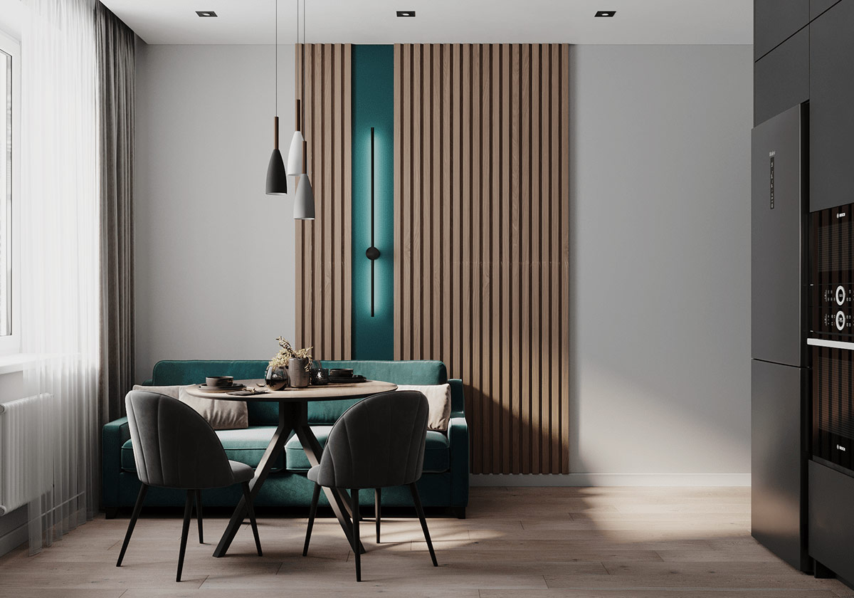 |198平软装设计，深蓝色与灰色的碰撞