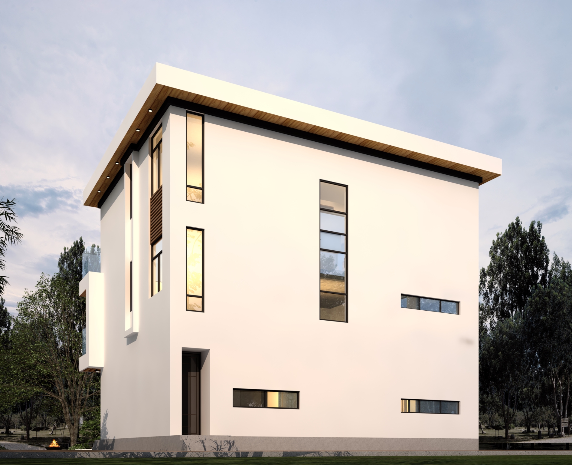 落地窗设计通透大气，卧室都带独卫的布局