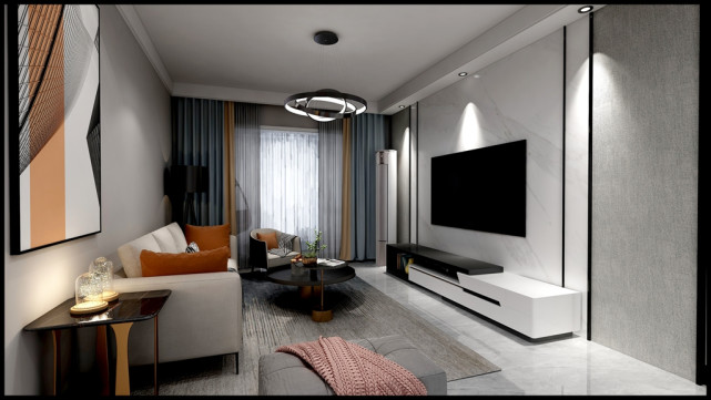 山东省|128平黑白灰现代三居室,硬朗成熟,也不失优雅情调