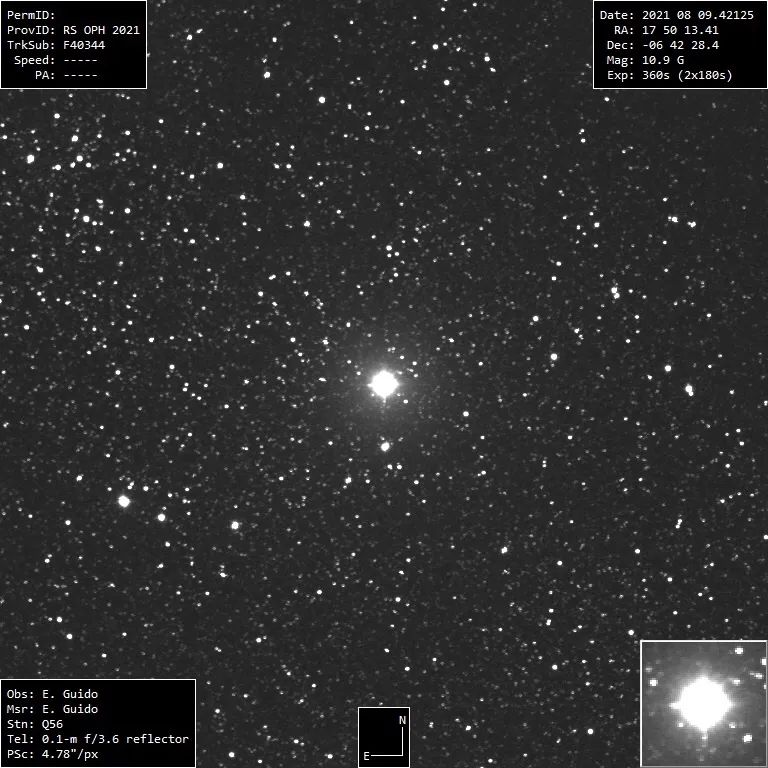 白矮星 蛇夫座RS新星发生史诗级爆发，肉眼可见！
