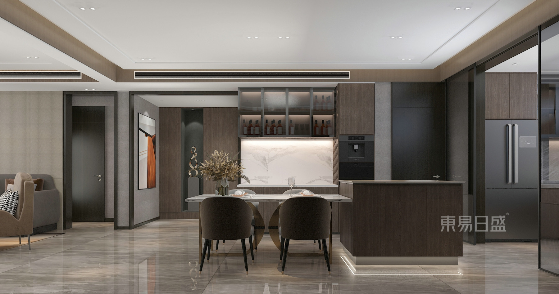 |荣盛城170㎡现代风格设计,尽显精致优雅格调