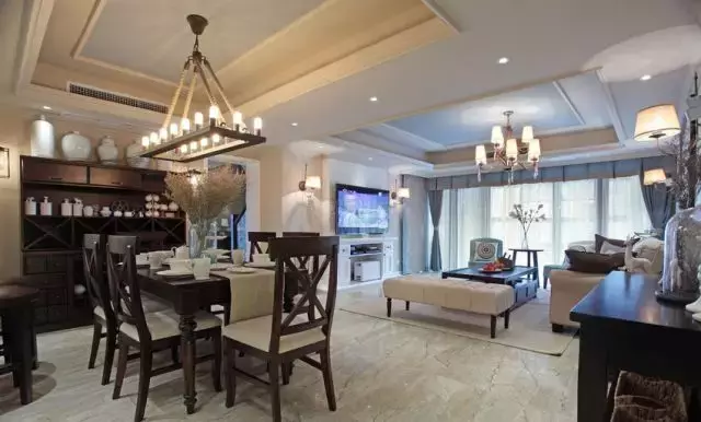 200㎡佛系美式风，老公装修只花了40w，电视背景墙设计得真好看！