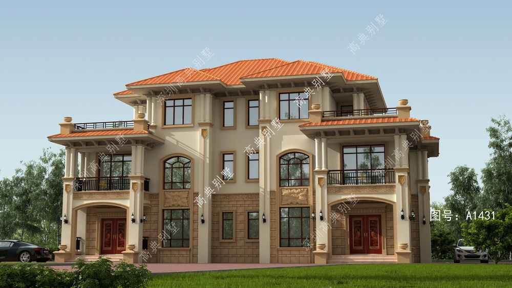 这款双拼欧式别墅,好兄弟就选它,满足你理想别墅的外观!