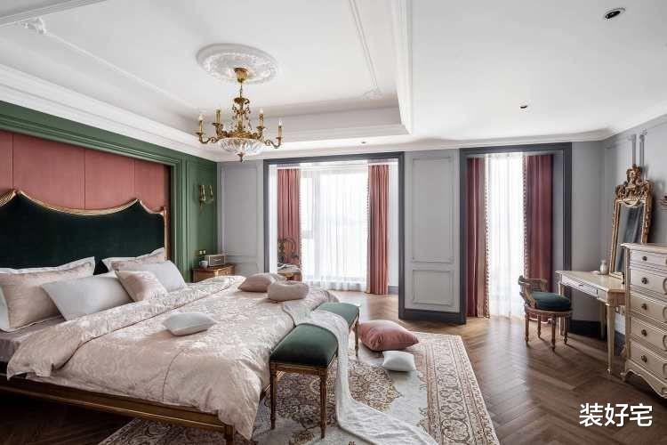 飘窗|祖母绿、脏粉色，色彩丰富的法式风格，要的就是与众不同的感觉