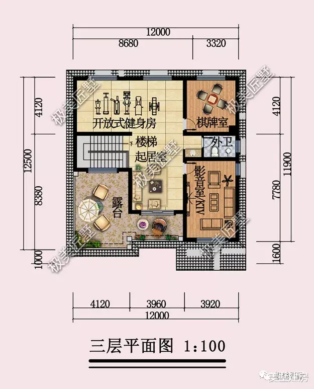 12×12.5米，三层欧式豪华大别墅，轻奢精美，高端大气！