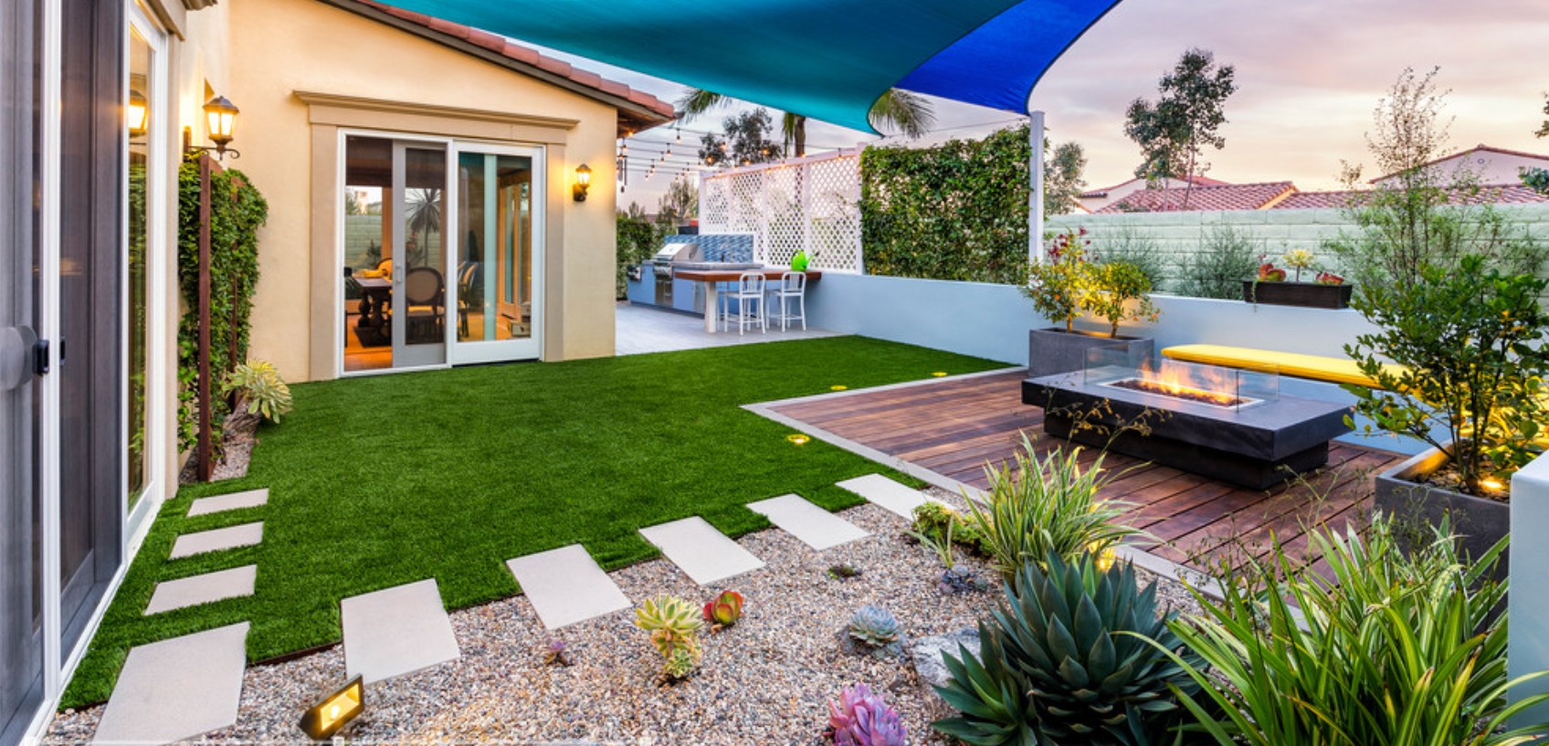 混凝土|适合“懒人”，低维护庭院花园设计，这种简约现代小院实用好打理