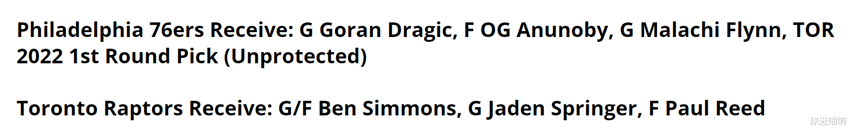 交易 德拉季奇三笔交易方案：4换3西蒙斯，4换2联手MVP，1换1重返火箭