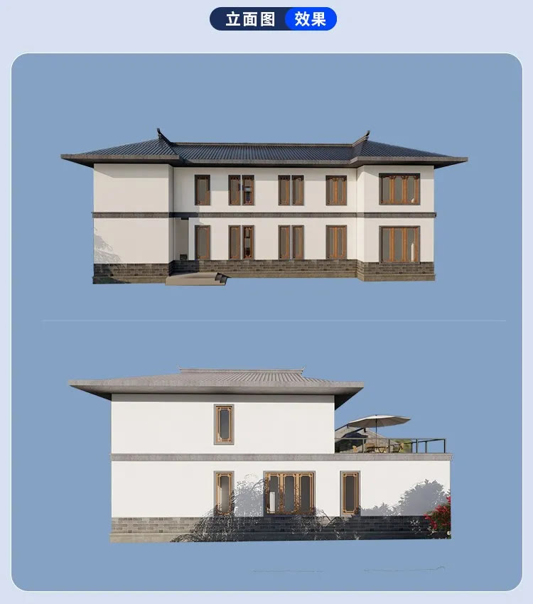 有庭有院，造价50万的300平新中式二层别墅，尽显典雅之美