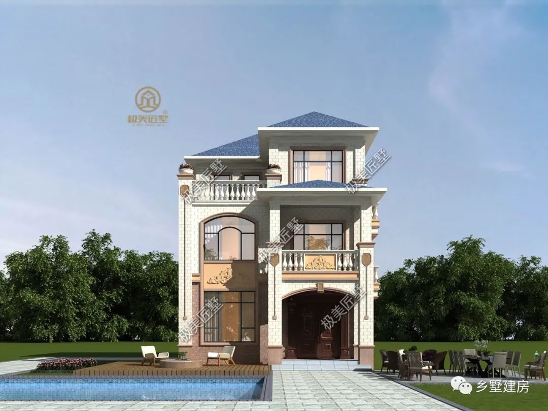 8.5X11.5米,小开间别墅这样设计就不错,美观实用