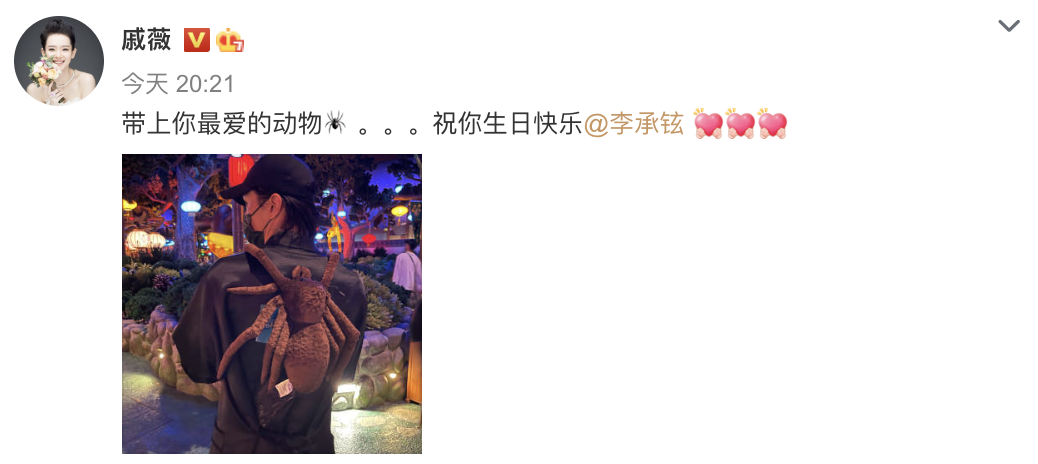 李承铉|好甜！戚薇为老公庆祝生日，李承铉却表白老婆是自己最爱的动物