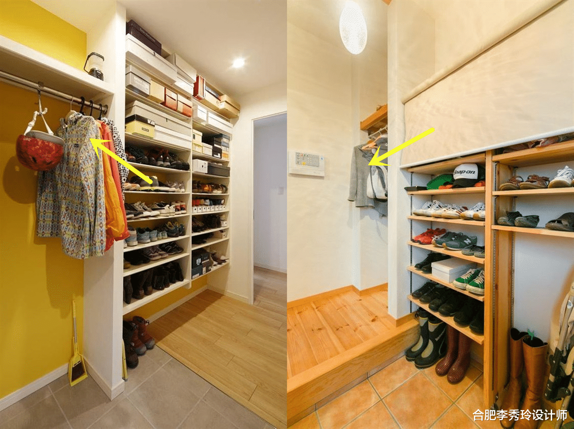 有经验的业主，都会给玄关柜划分挂衣区，40公分宽不得不说很顺手