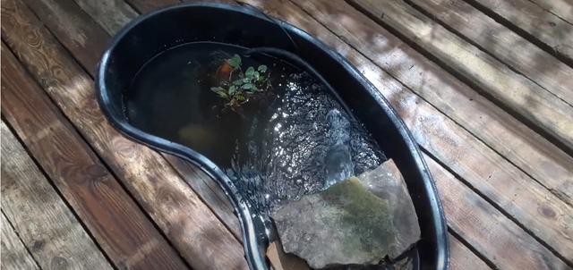 |劝你露台别浇水泥地只铺甲板，木板掀开塞个水盆，养鱼种花造水景