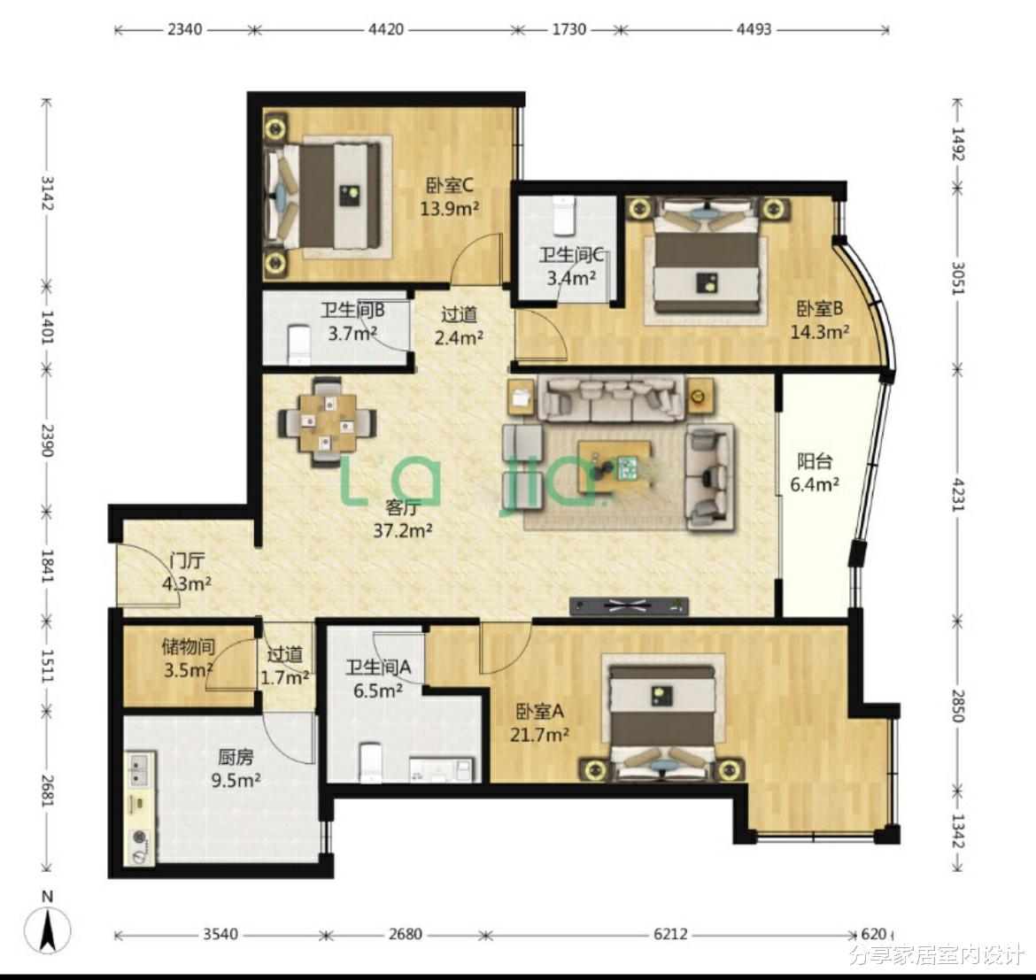 150平三房，花了三万请设计师，终于正式完工了，给大家分享一下