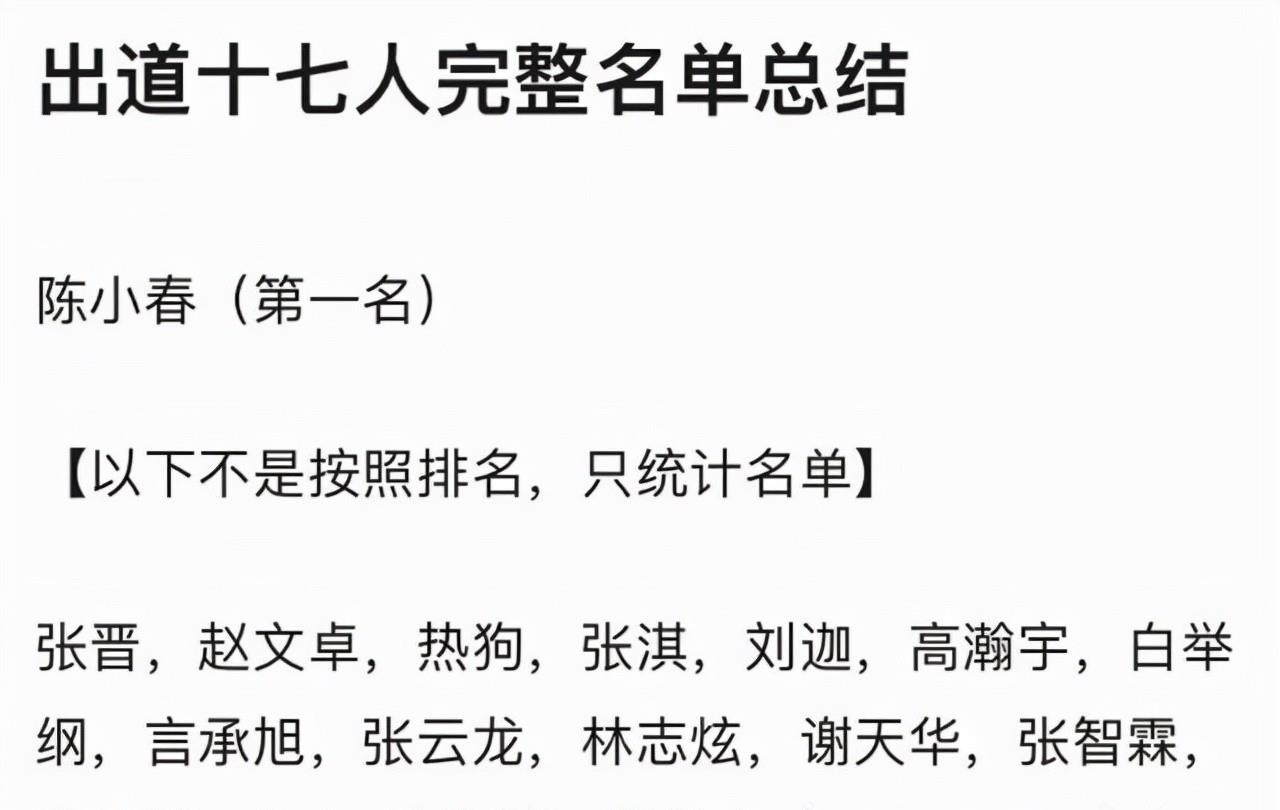 阳台养花匠 网曝《哥哥》成团之夜完整名单，陈小春夺C位，这三位却遗憾落选