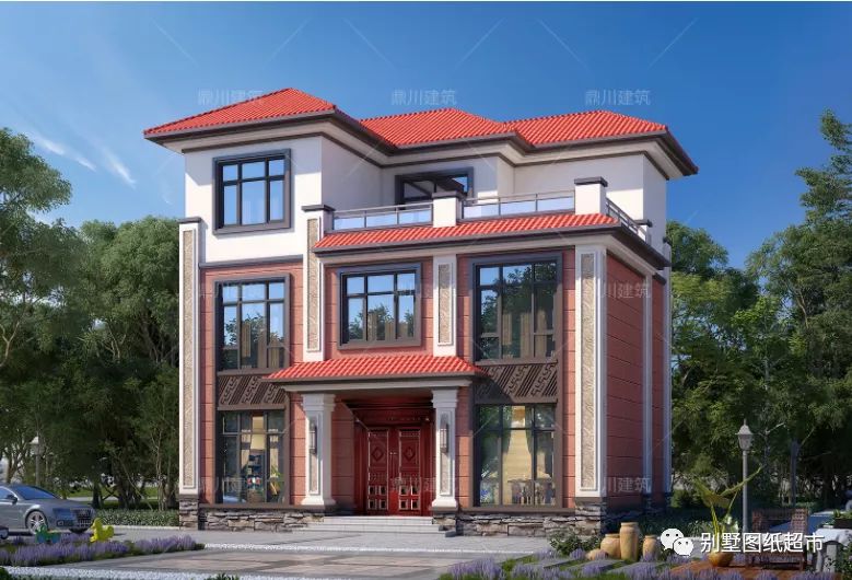 占地95㎡,三层新中式小别墅,舒适宜居,27万造价人人能建