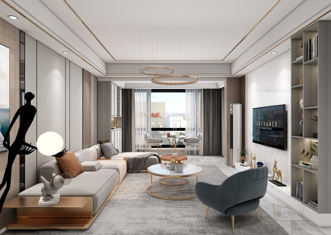 115平轻奢混搭风,这里有你们喜欢的厨房和卫生间,阳台才是亮点