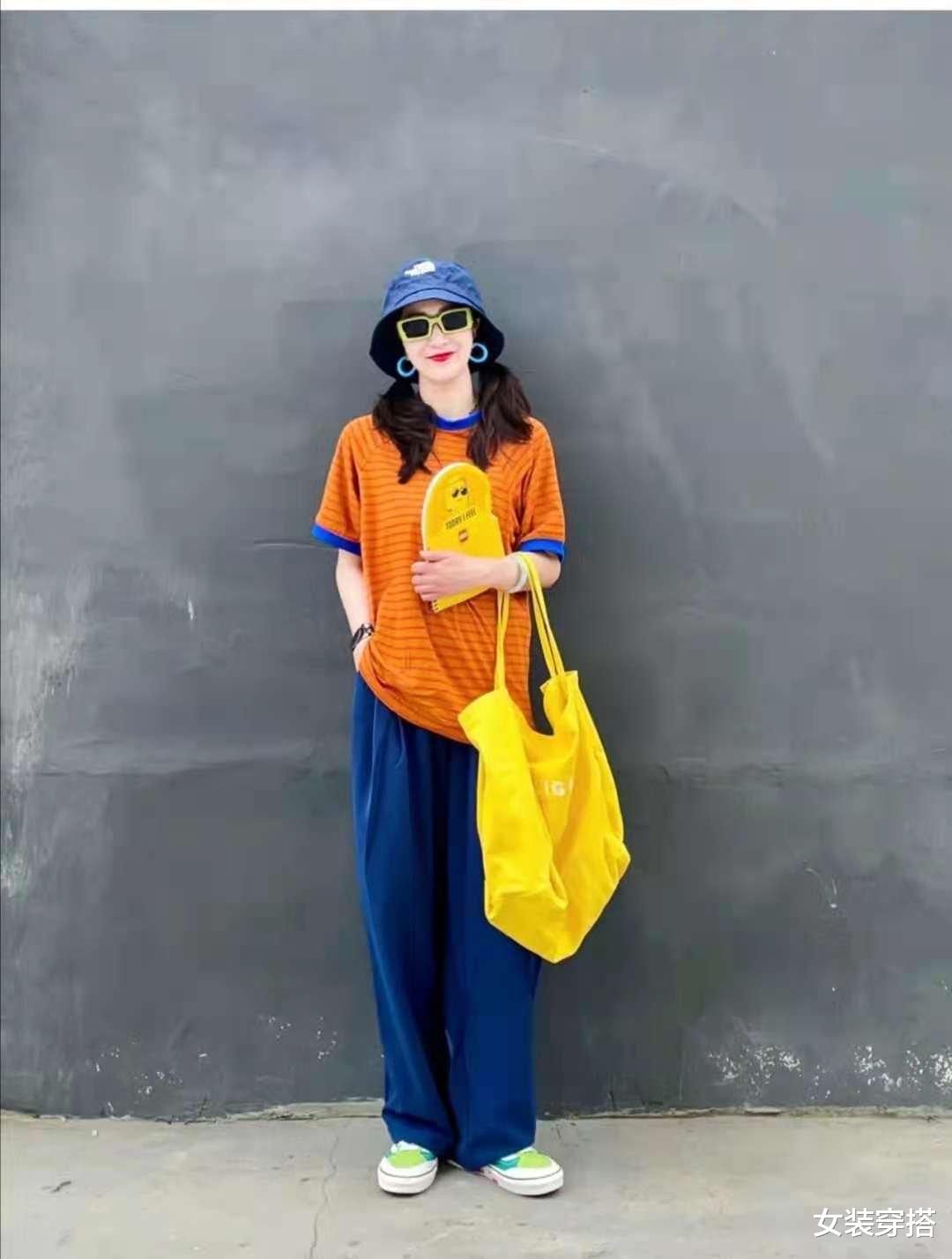 女装穿搭|条纹t恤搭配什么裤子好看