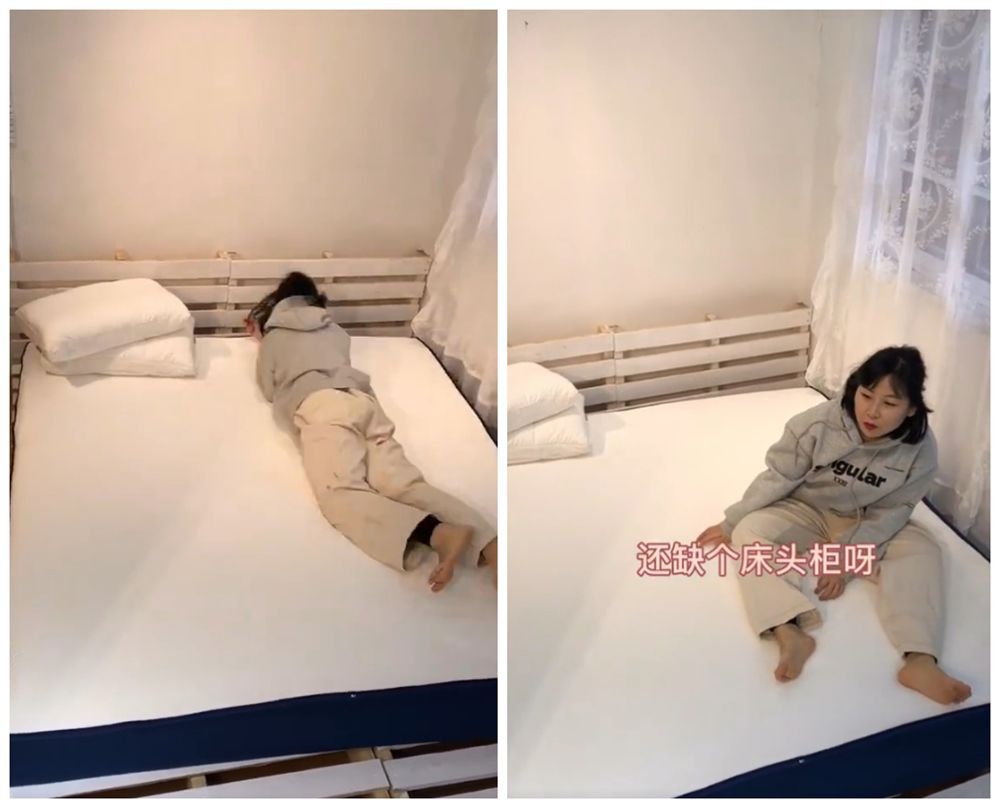 姑娘废物利用:将废旧木托盘和木桌,改成“卧室套装”,变废为宝