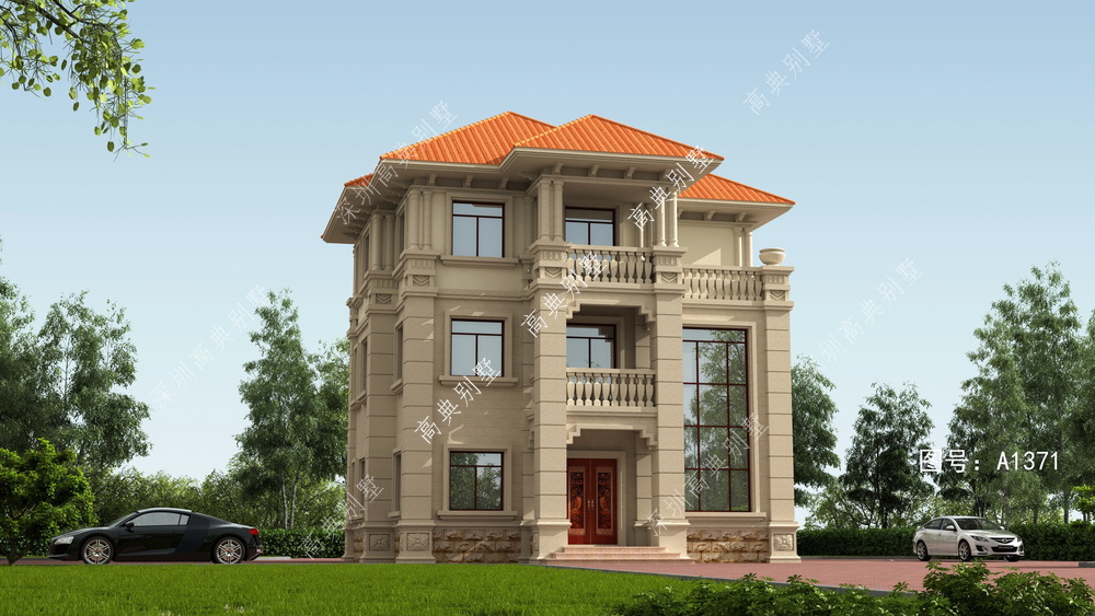 |这款欧式自建别墅，没有多余的花梢，清新利落。