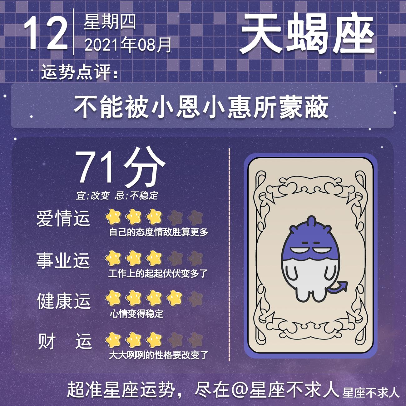 星座不求人|十二星座8月12号运势