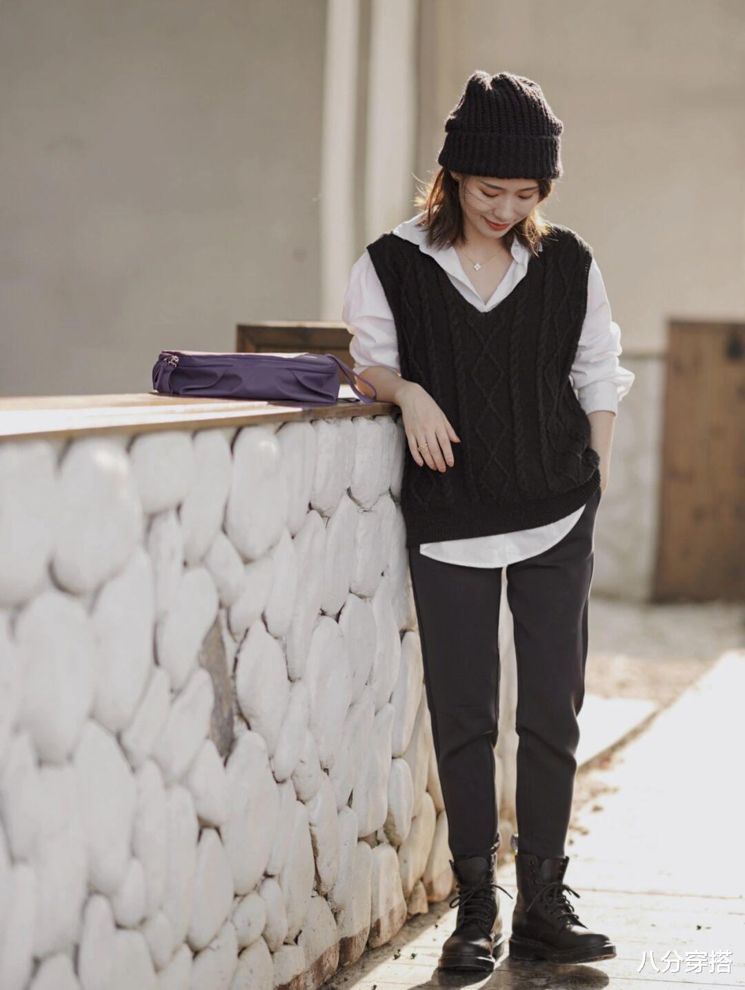 八分穿搭 冬天“背心叠穿”时髦又保暖，记住这几个技巧，轻松美出高级感