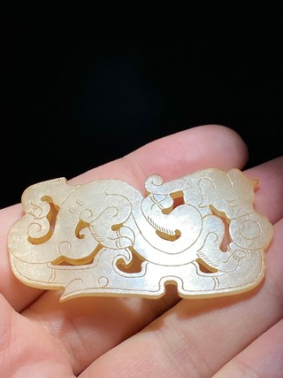 玉佩|明以前 和田玉籽料 白玉 螭龙纹 玉佩 挂件