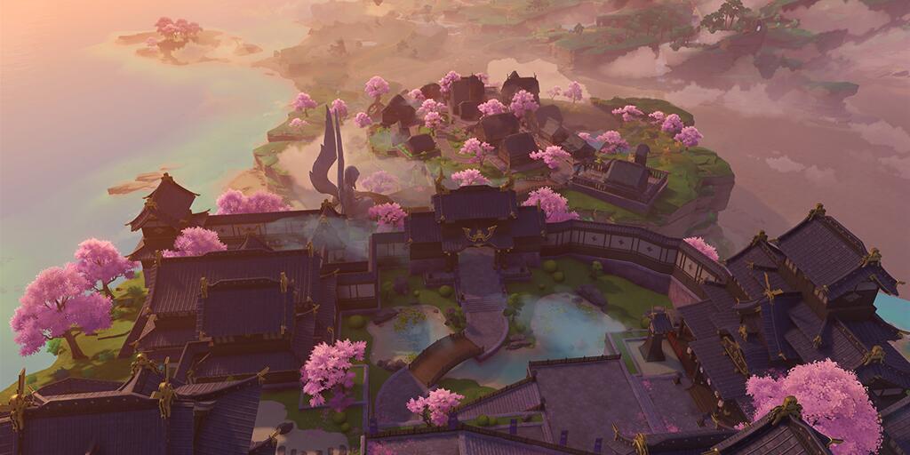 原神|原神:1.7稻妻实机风景图欣赏,丘丘人换成武士,雷神武器竟然是长枪