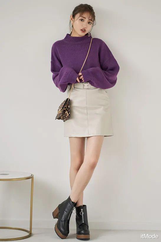 itMode 大毛衣+半裙,才是2021秋冬最气质时髦的打开方式!