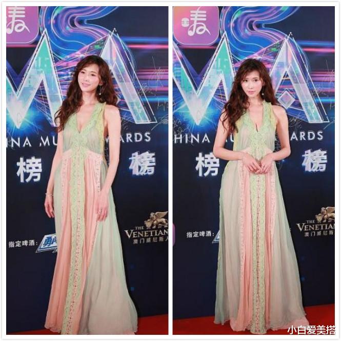 林志玲|林志玲还挺会选衣服的，穿在身上的吊带纱裙好精致，身材让人羡慕