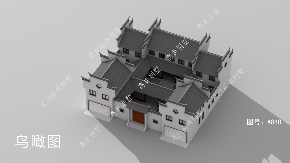 这款中式气派别墅，整体很大气，装饰不单调。