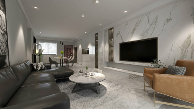 185平现代简约风四居室,室内空间朴素、大方,但其功能性强