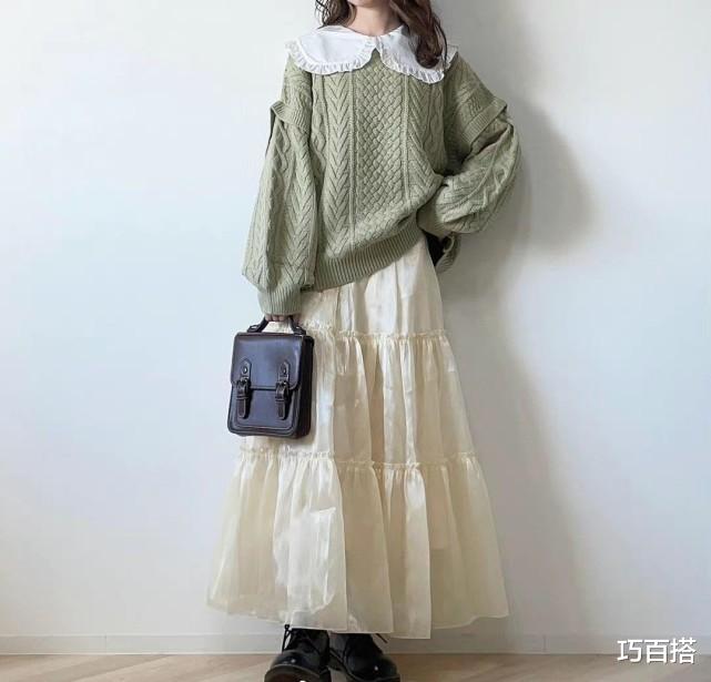 巧百搭 秋冬天就得穿日系长裙,保暖百搭又遮肉,身高、体重都不受限制