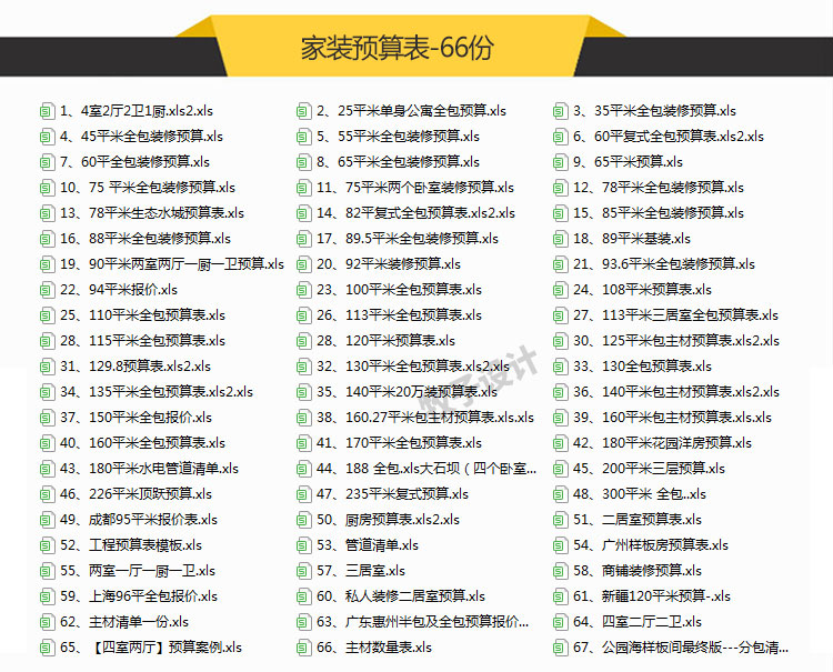 房屋装修合同模板、装饰公司、个人家装、工装、全包、半包、预算报价协议范本-85套
