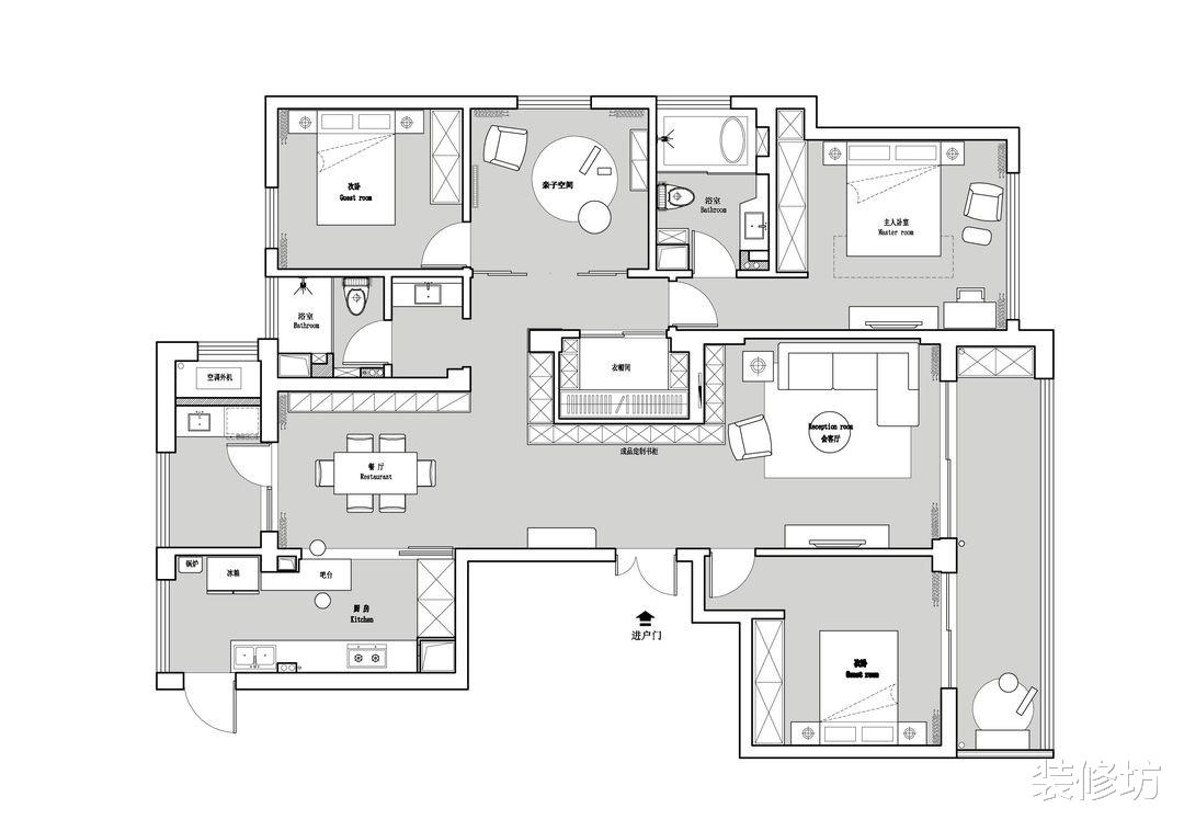 |大学老师的新家,优雅安静宽敞大气,入户就是满面书柜,好独特