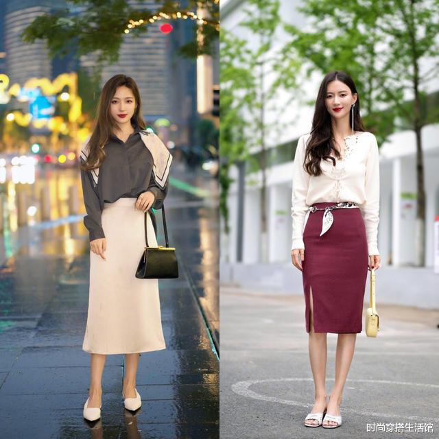 时尚穿搭生活馆|早晚温差过大？试试今年流行“长袖衬衫+半裙”，优雅高级又耐看