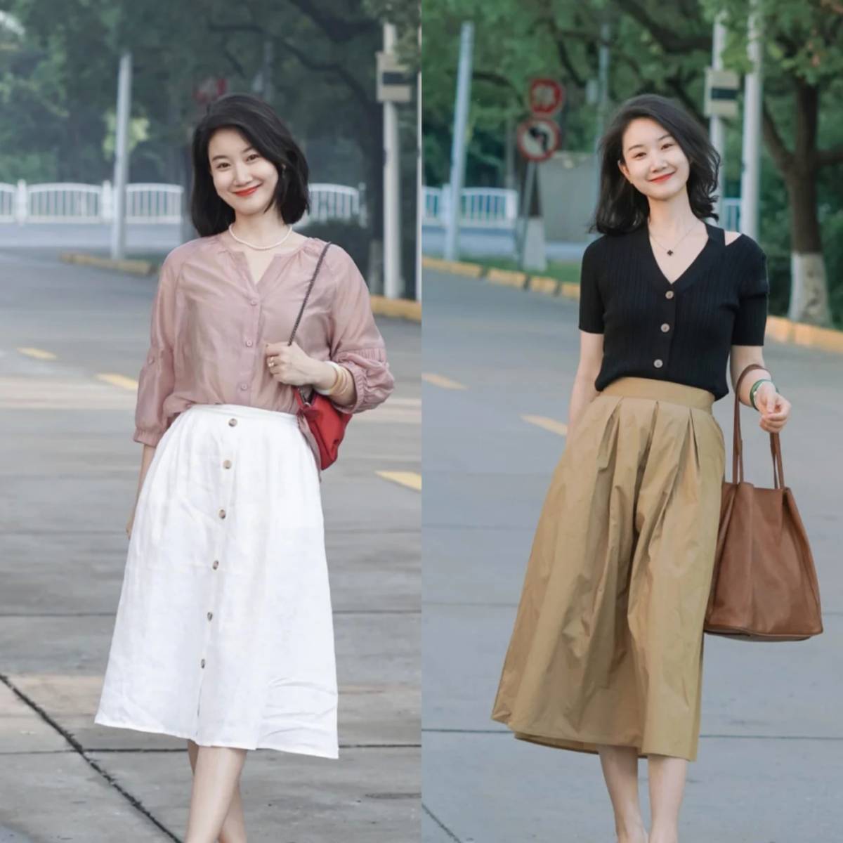 静静时尚达人|什么样的“半身裙”遮肉显瘦？这2款穿搭示范，轻松get时髦感