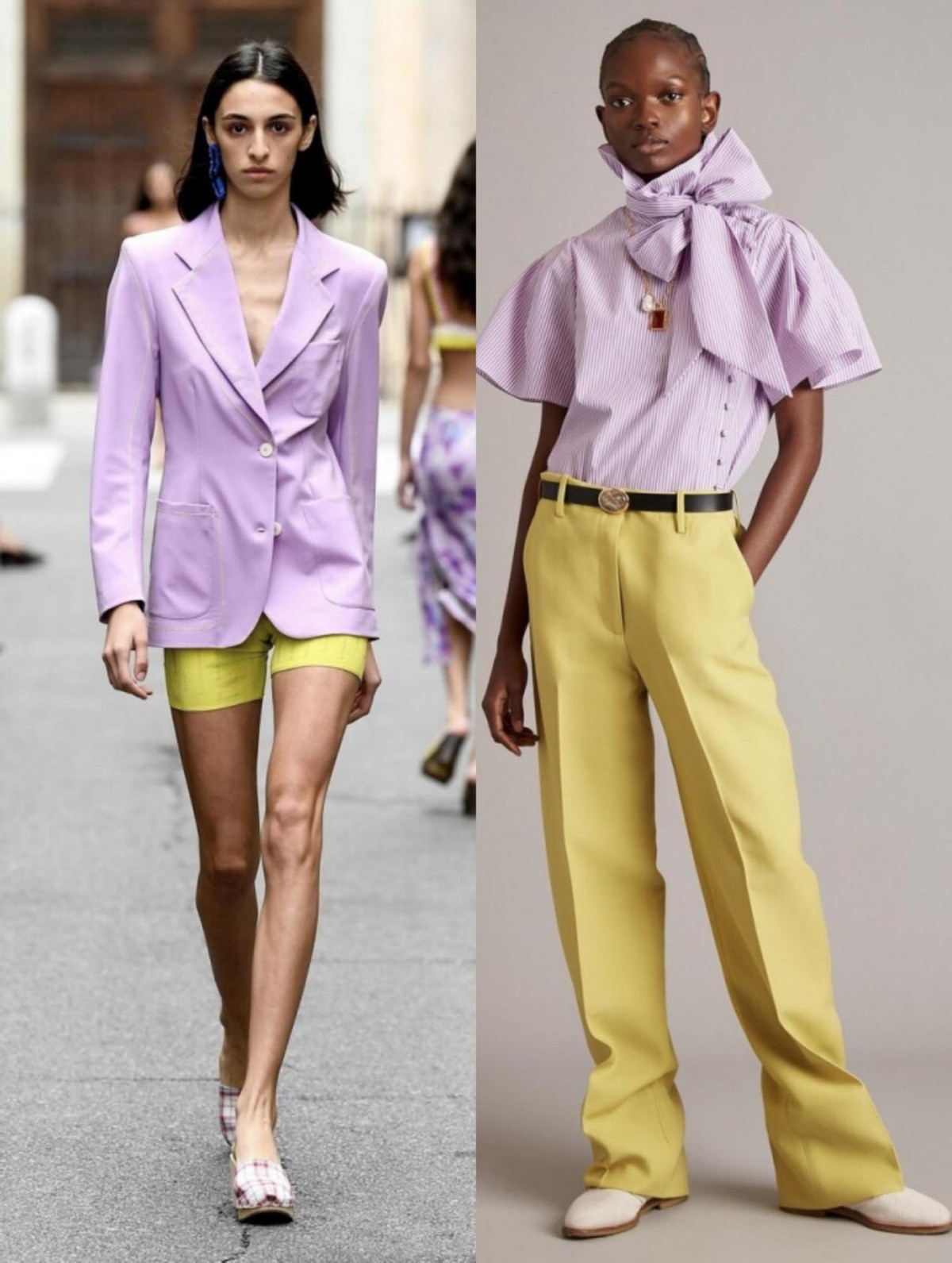 白小白的衣橱|夏天别老穿白色,偶尔试试新花色,时髦潮流的撞色设计,老个性了