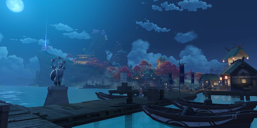 原神|原神:1.7稻妻实机风景图欣赏,丘丘人换成武士,雷神武器竟然是长枪