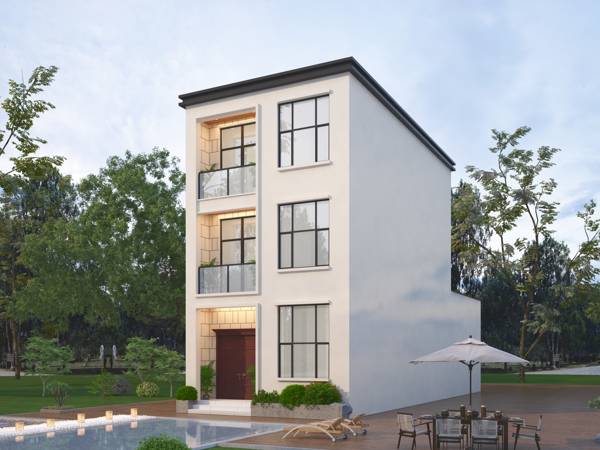 占地150方小开间住宅，两边不开窗如何设计