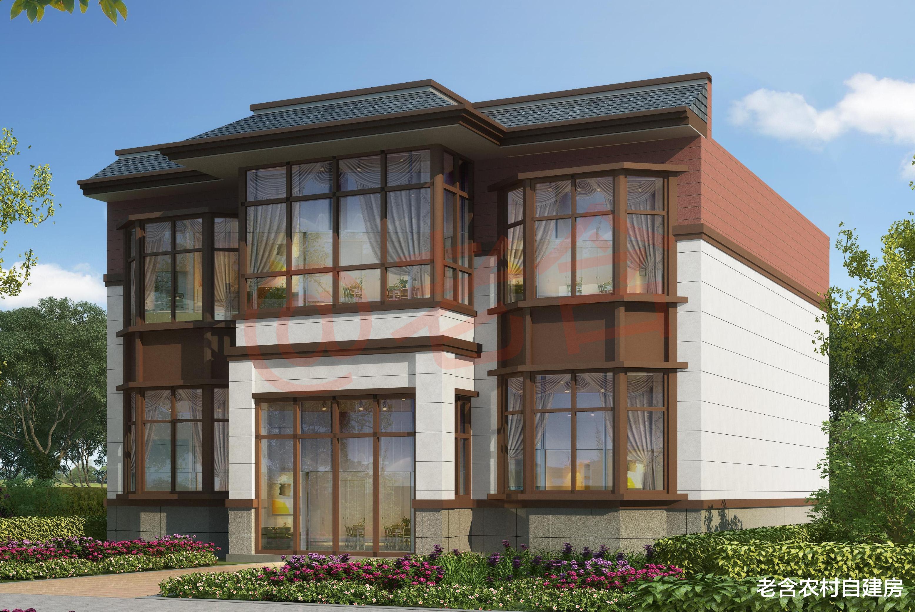 |性价比“最高的”农村二层别墅设计图，新中式风格不过时，值得建