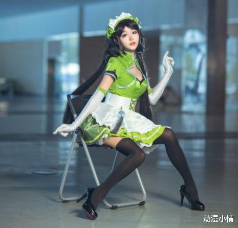 孙尚香|萌妹cos孙尚香,一身女仆装很出境,看到全身照:在下刘备本备!