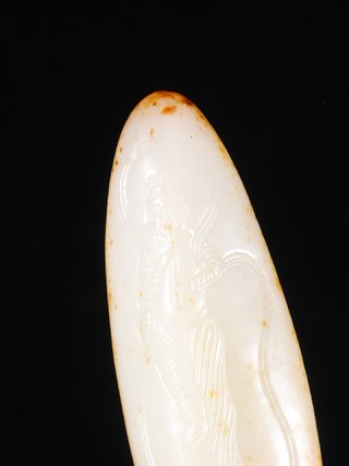 翡翠|和田玉籽料 吹谈二仙 原石摆件