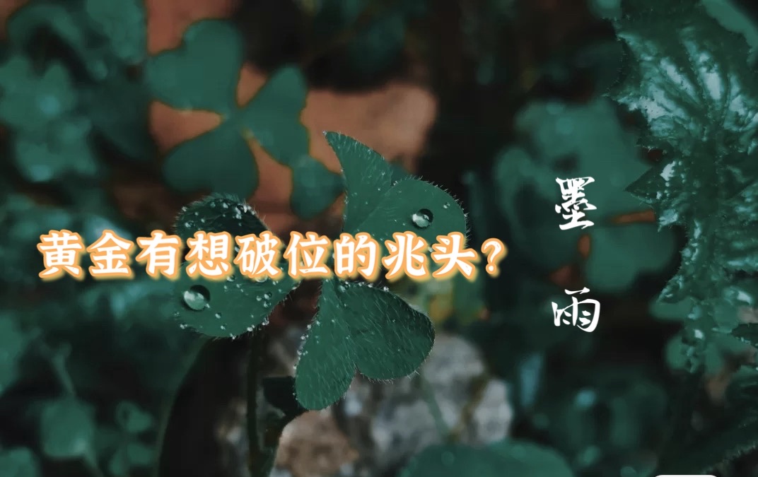 黄金 黄金有想破位的兆头？