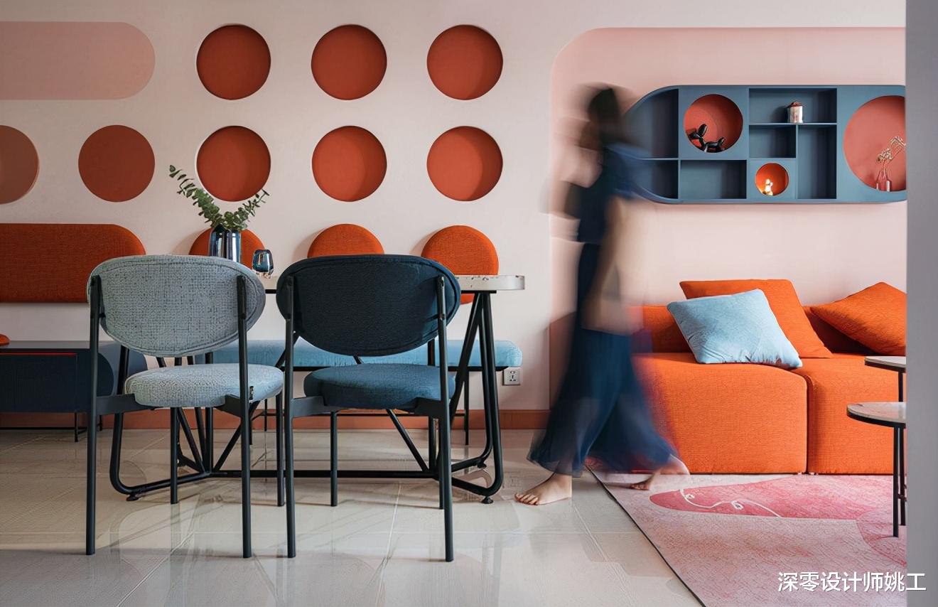深零设计师姚工 敢想不敢装的家,她在这65㎡实现了,配色用到极致,全小区独一份