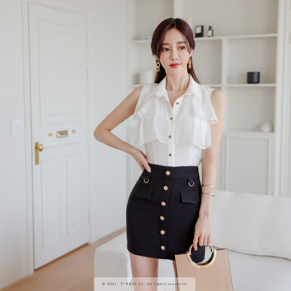 壹品穿搭|女神孙允珠时尚搭配：爱尔兰纯色白净摩登雪纺衬裙