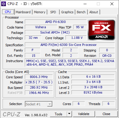 苹果|发布9年后 AMD推土机架构FX-6300处理器超频首破8GHz