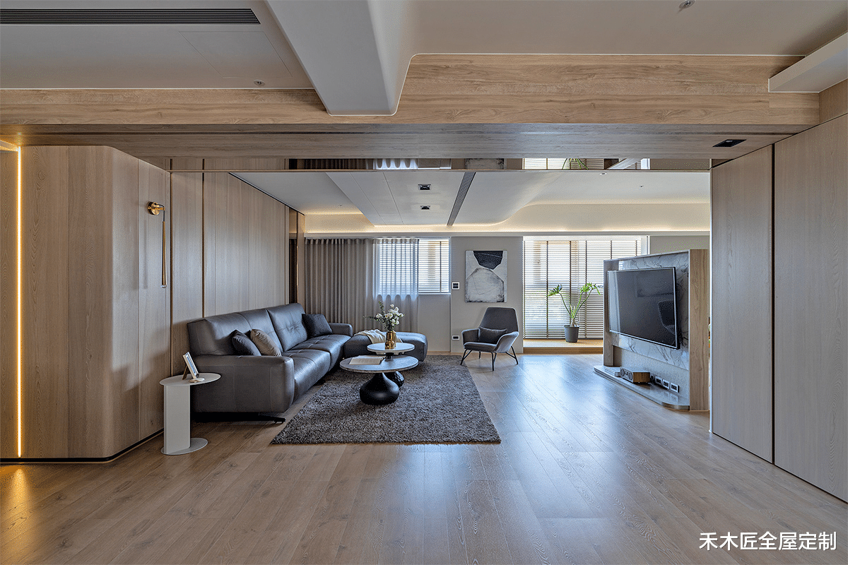 115㎡简约两居,功能丰富、氛围轻松,起居休闲更自由从容!