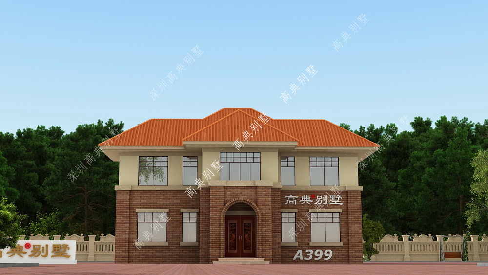 这款欧式两层别墅，简单但不简陋，外形美观不奢华。