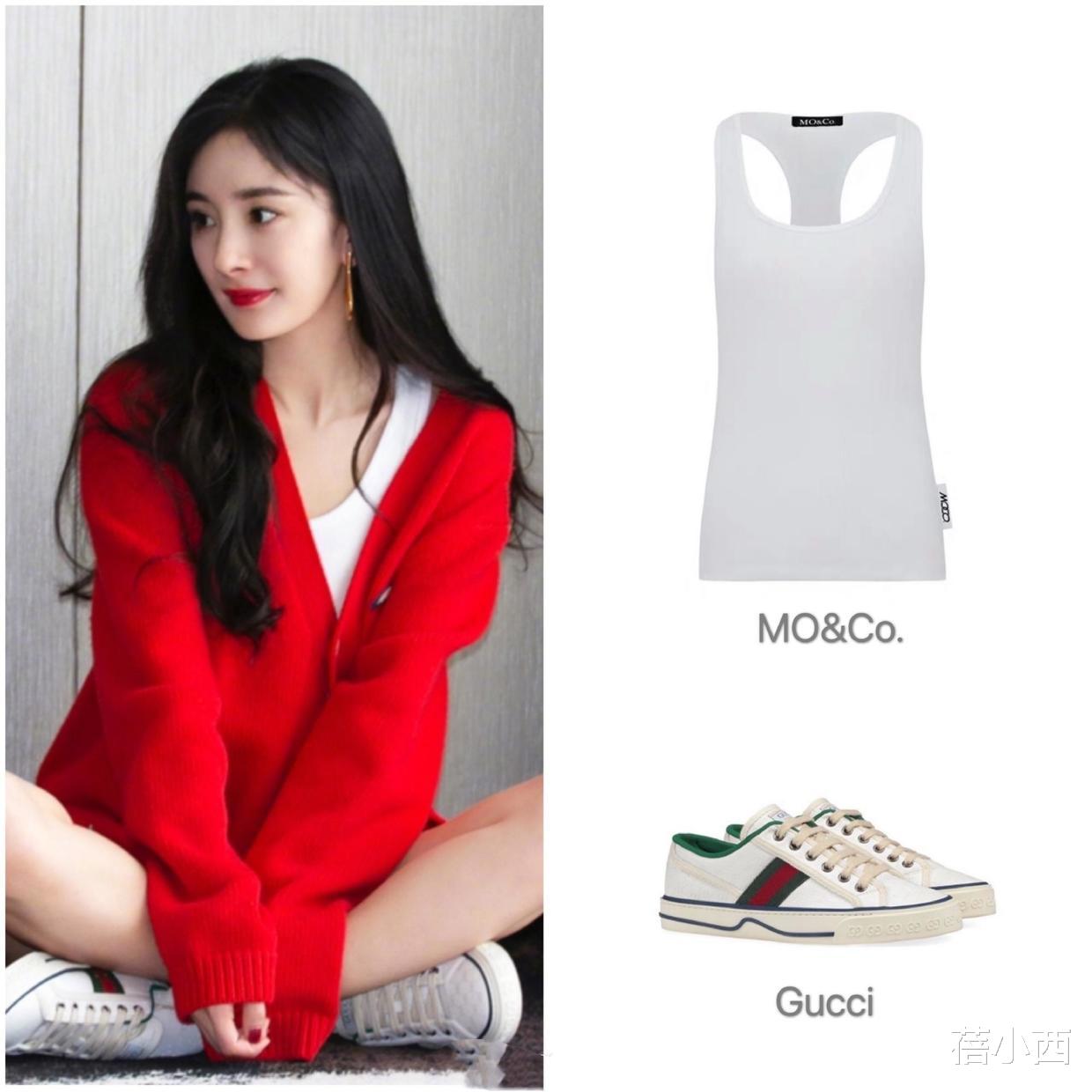 苗苗|郑恺的老婆苗苗时髦起来真有范，一身白+红穿搭，像换了个人似的